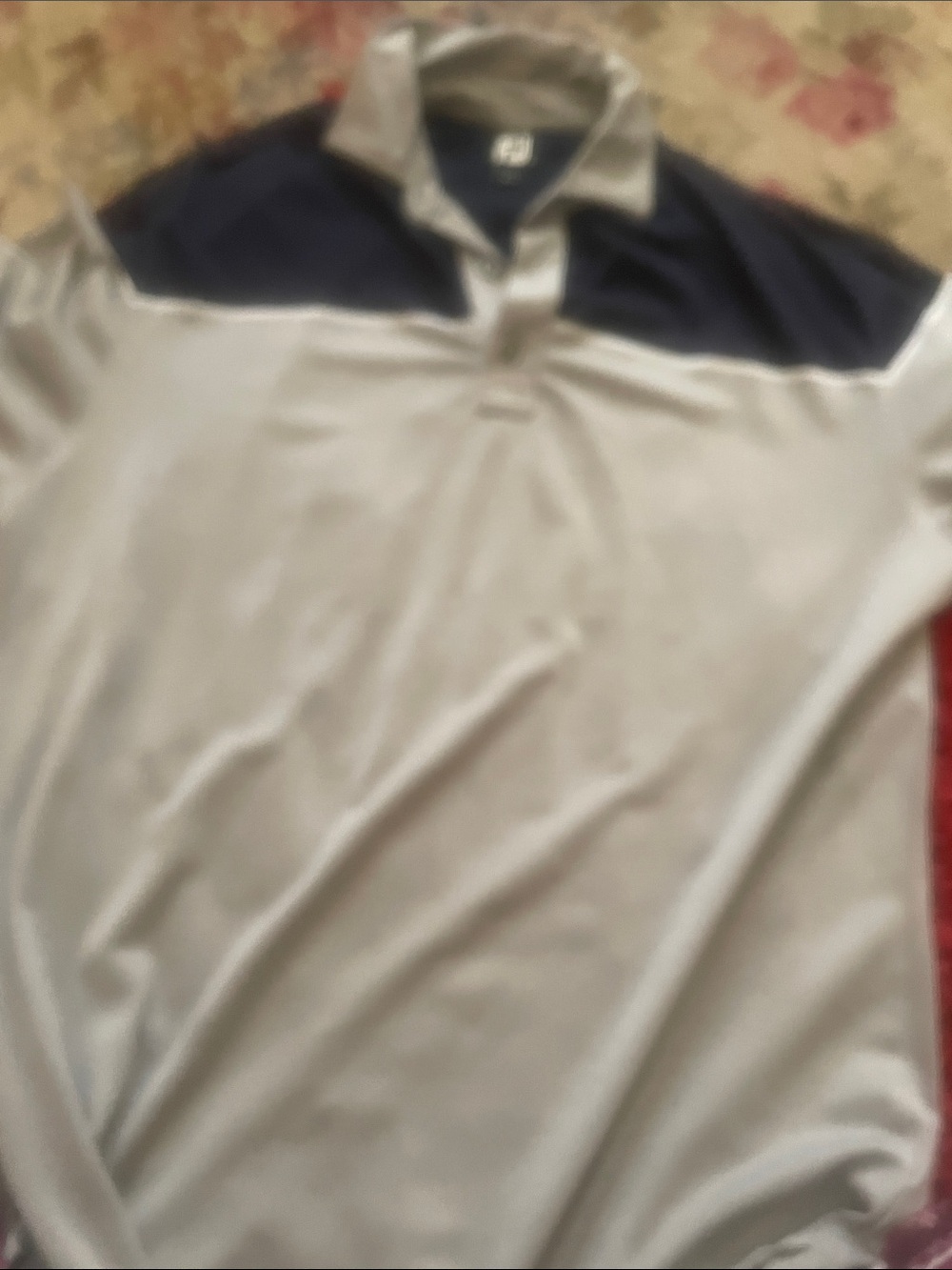 Asis FootJoy Two-Tone Polo Shirt in Light Gray and Navy